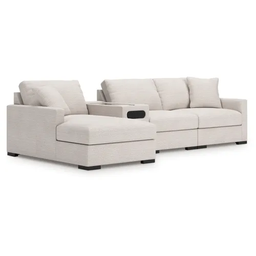Omaha by Ashley 4-Piece Sectional with Chaise and Audio Console