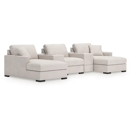 Omaha by Ashley 5-Piece Sectional with Chaise and Storage Consoles