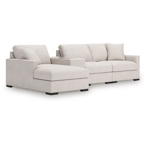Omaha by Ashley 4-Piece Sectional with Chaise and Storage Console