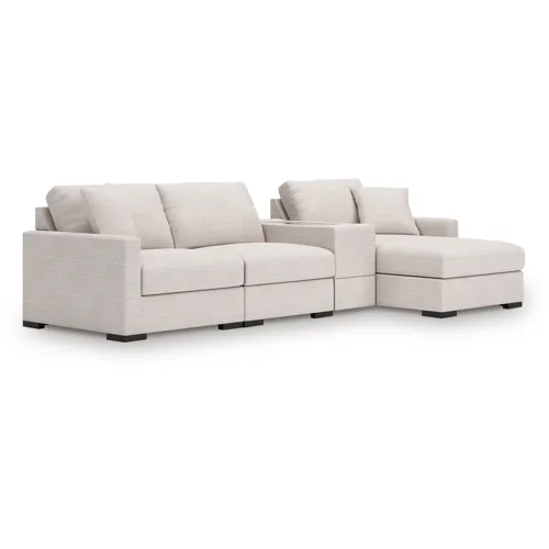Omaha by Ashley 4-Piece Sectional with Chaise and Storage Console