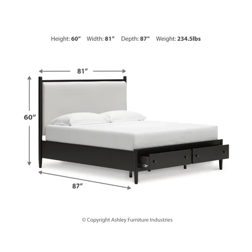 Portdown California King Upholstered Panel Storage Bed