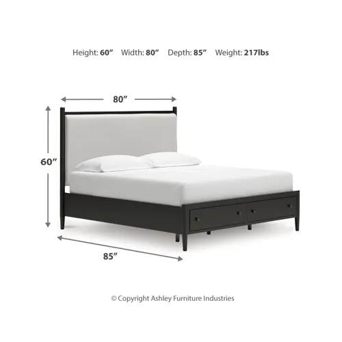 Portdown King Upholstered Panel Storage Bed