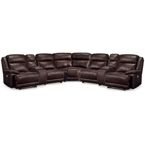 VonKurt 7-Piece Reclining Sectional with 2 Consoles