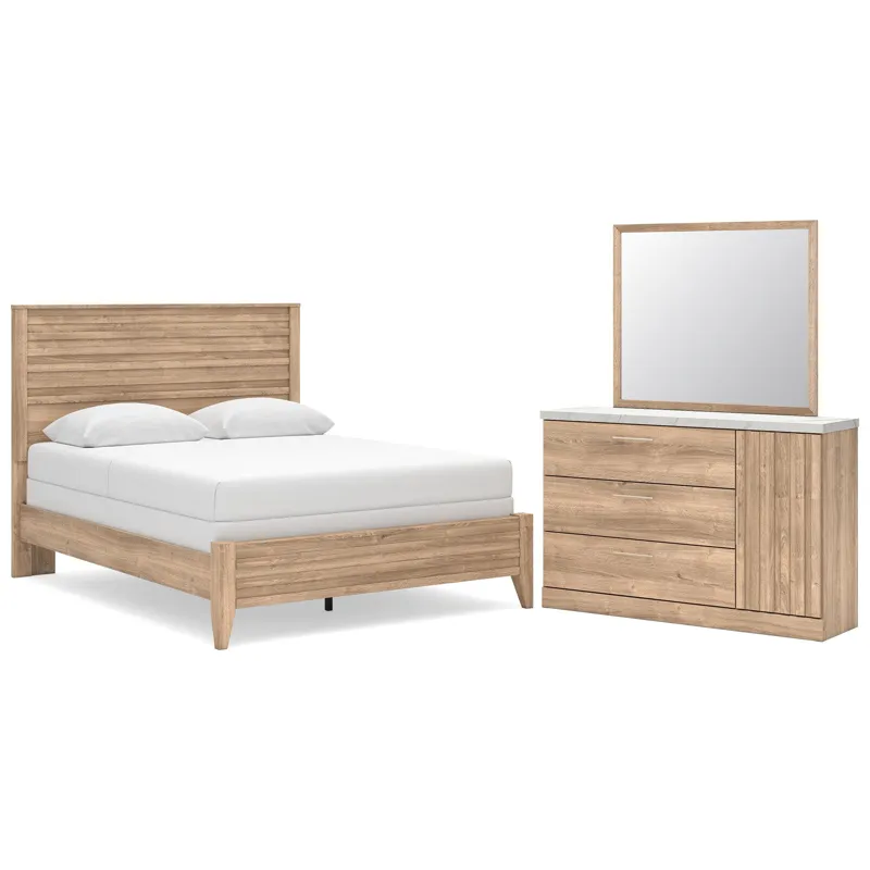 Holloway Queen Panel Bed, Dresser and Mirror
