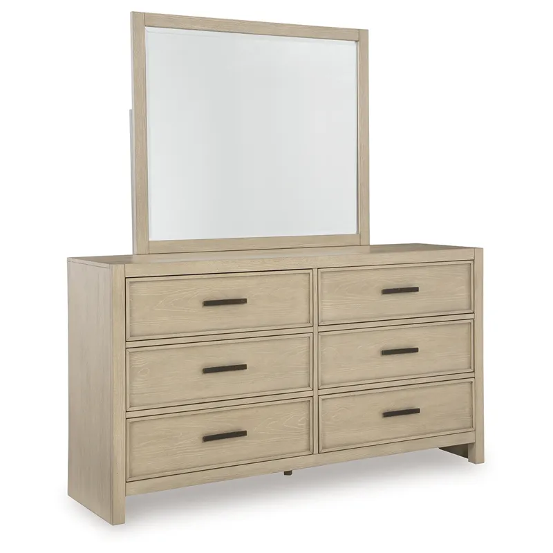 Calmoro Queen Bookcase Bed, Dresser and Mirror