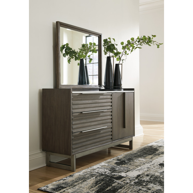 Arkenton King Panel Bed, Dresser and Mirror
