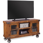 Industrial 55" Console - Fruitwood