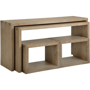 Lyndon Nesting Sofa Table w/ Stools