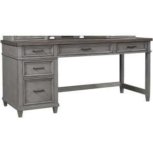 Caraway Single Pedestal Desk - Aged Slate