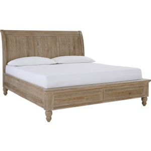 Cambridge Queen Sleigh Bed - Modern Khaki