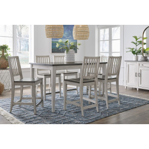 Caraway 7 PC Counter Height Dining Set - Aged Ivory