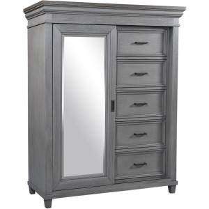 Caraway Sliding Door Chest - Aged Slate