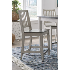 Caraway Counter Height Chair w/ Wood - Aged Ivory