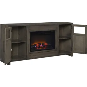 Finnegan 68" Fireplace Console - Sandy Brown