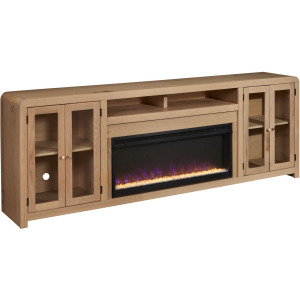 Cooper 96" Fireplace Console - Blonde