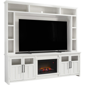 Finnegan  98" Fireplace Console & Hutch
