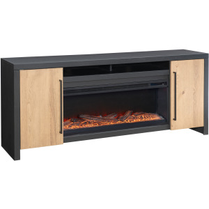 Edison 77" Fireplace Console w/ 42" Insert - Black