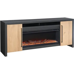 Edison 77" Fireplace Console w/ 42" Insert - Black