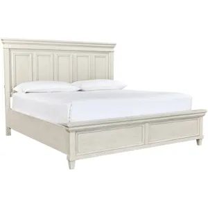 Caraway Queen Non Storage Panel Bed - Aged Ivory