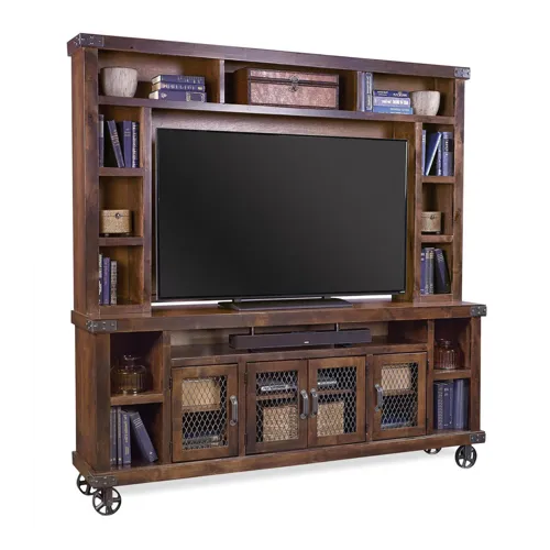Industrial 84" Console & Hutch - Tobacco