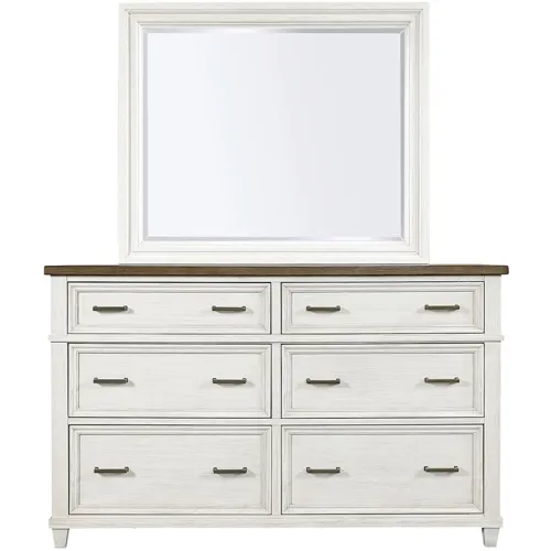 Caraway Dresser & Mirror - Aged Ivory