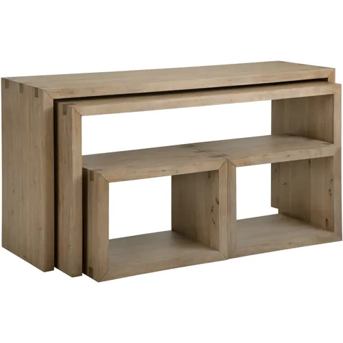 Lyndon Nesting Sofa Table w/ Stools