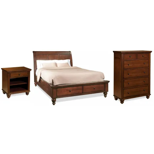 Cambridge 3 PC Queen Sleigh Storage Bedroom Set