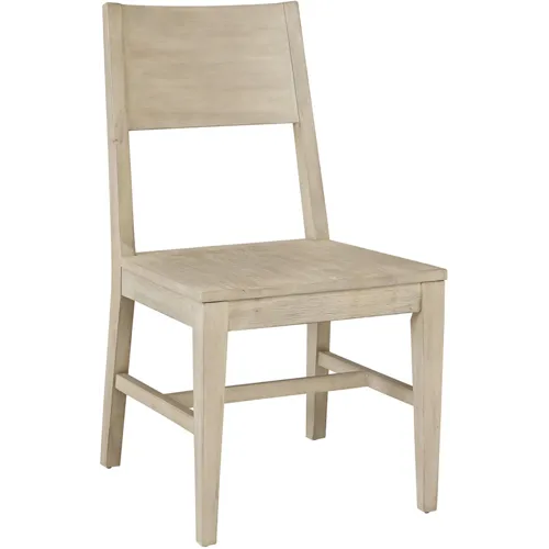 Maddox Dining Side Chair w/ Wood Seat - Biscotti