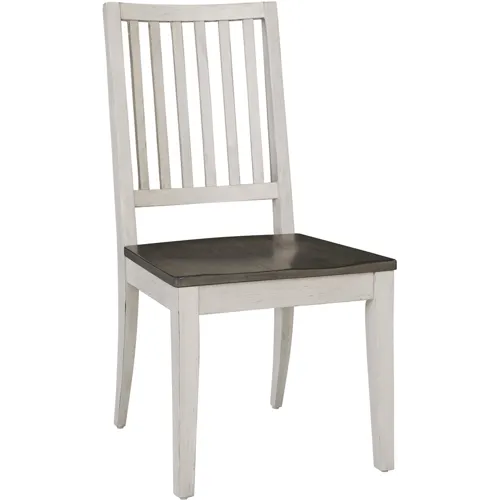 Caraway Dining Side Chair w/ Wood Seat - Aged Ivory