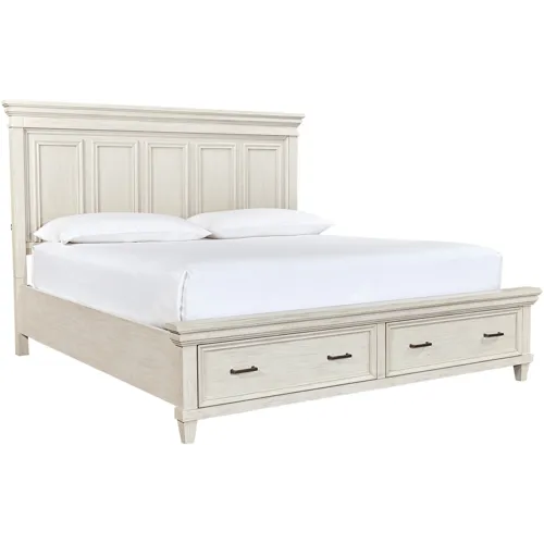 Caraway Estate Storage Bed - Aged Ivory