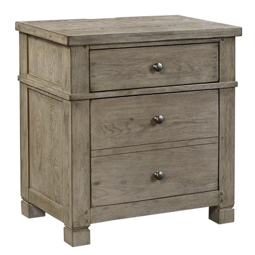 Tucker 2 Drawer Nightstand - Stone