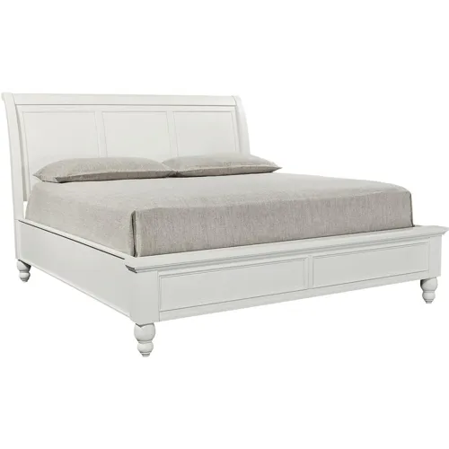 Cambridge King Sleigh Bed - White