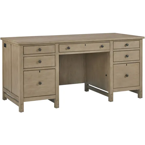 Emerson  66" Executive Desk - Light Elm