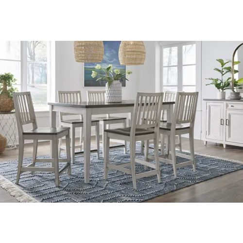 Caraway 7 PC Counter Height Dining Set - Aged Ivory