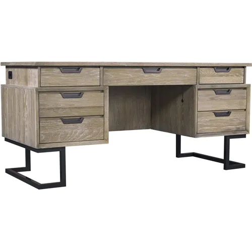 Harper Point 66" Executive Desk - Bleached Khaki