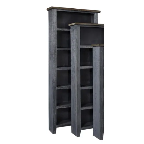 Eastport 84" Bookcase w/ 5 fixed shelves - Drifted Black