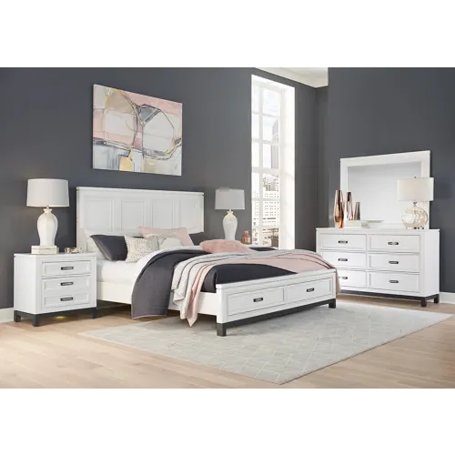Hyde Park 5 PC Queen Panel Bedroom Set - White