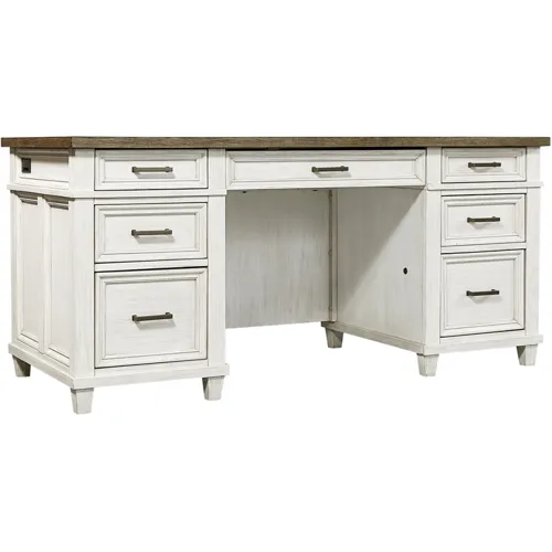 Caraway 66" Executive Desk - Aged Ivory