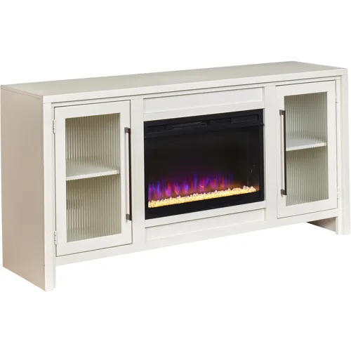 Tatum 66" Fireplace Console - White