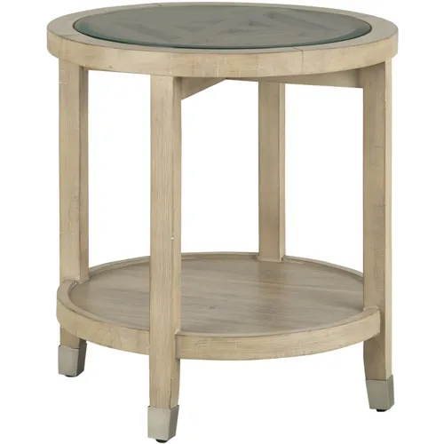 Maddox Round End Table - Biscotti