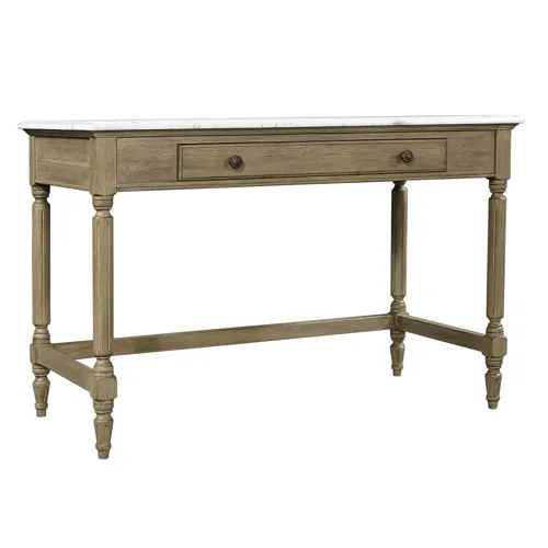 Provence Writing Desk w/ Marble Top - Patine