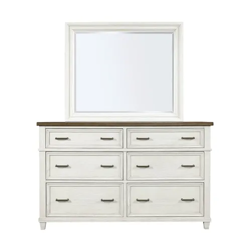 Caraway Dresser & Mirror - Aged Ivory