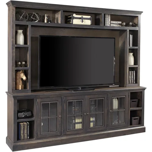 Churchill 97" Console w/ 4 Doors & Hutch - Ghost Black