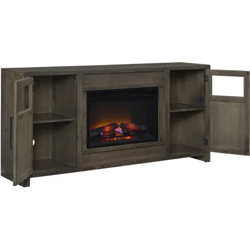 Finnegan 68" Fireplace Console - Sandy Brown