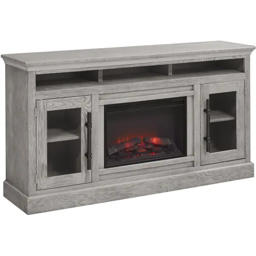 Manchester 73" Highboy Fireplace Console - Heather Grey