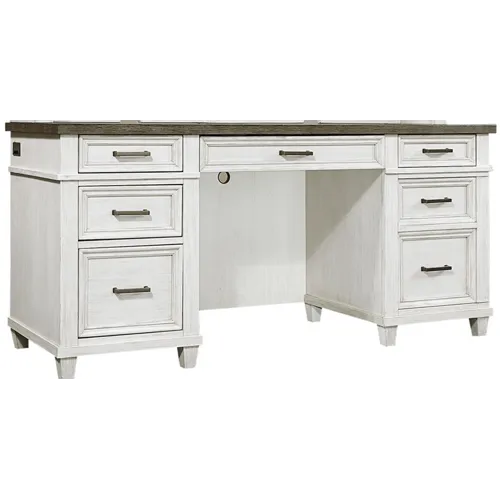 Caraway Credenza Desk - Aged Ivory