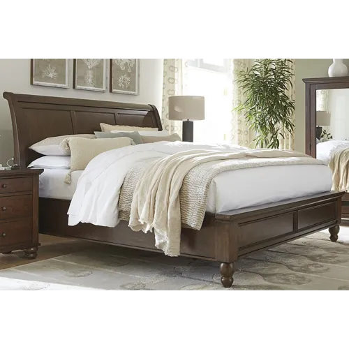 Cambridge Queen Sleigh Bed - Classic Cherry