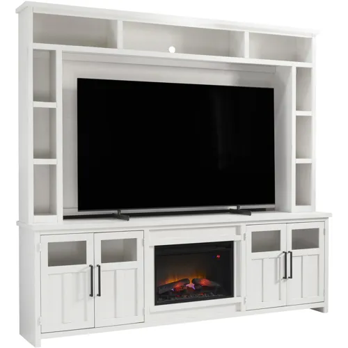 Finnegan  98" Fireplace Console & Hutch