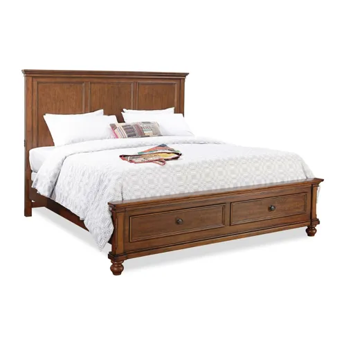 Oxford Queen Panel Bed - Whiskey Brown
