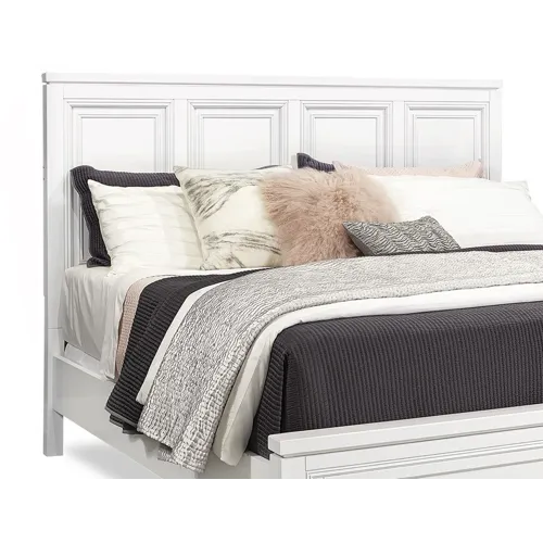 Hyde Park King/Cal King Painted Panel Headboard (w/Lamp Assist) - White Paint